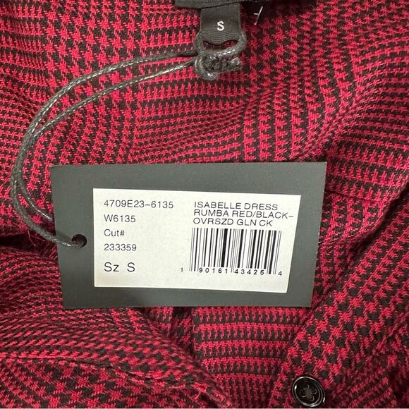 NWT PAIGE Isabelle Dress Rumba Red Check Raw Ruffle Size S - Picture 8 of 11